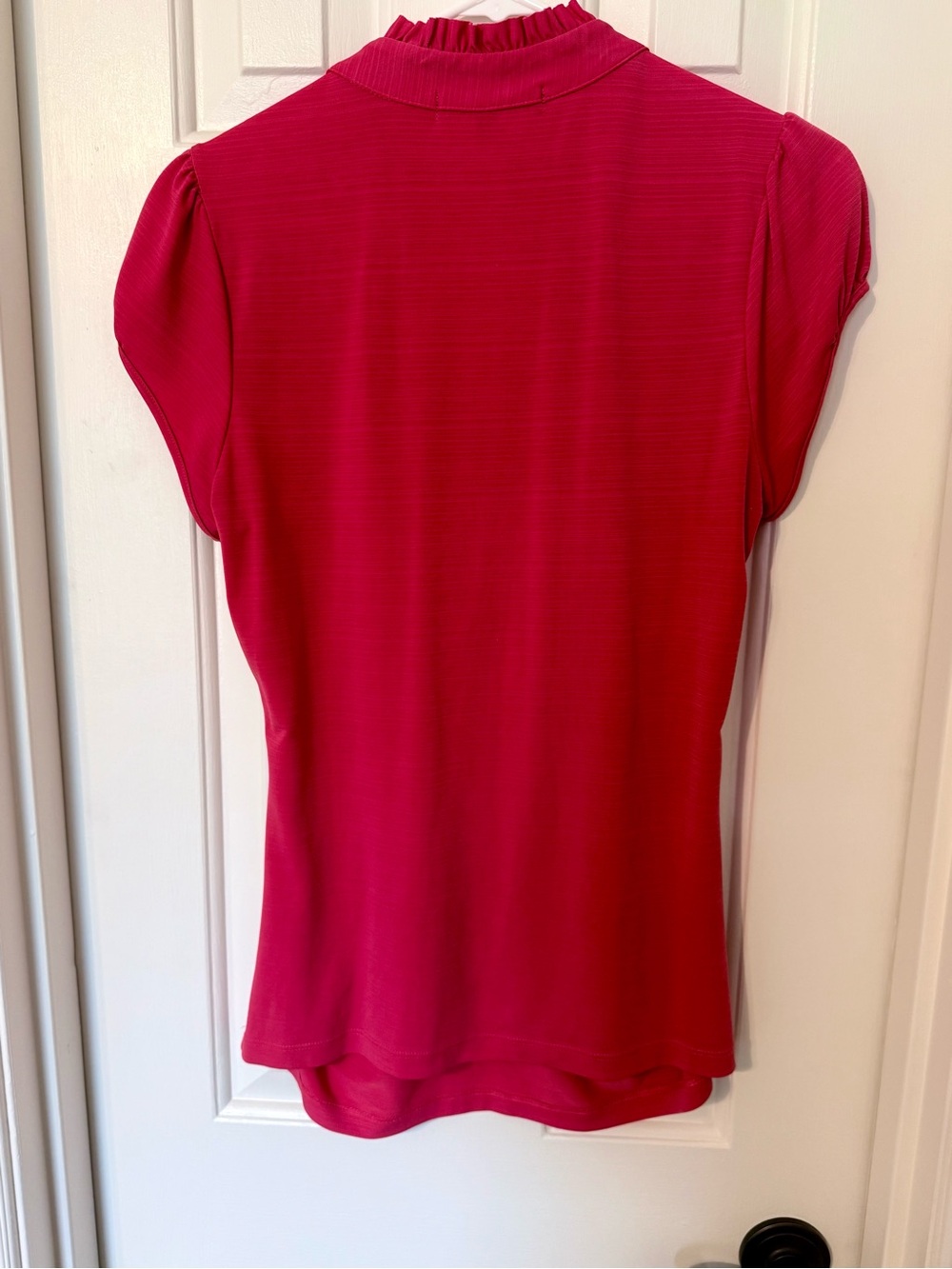 HeartSoul Red Ruffled V-Neck Short Sleeve Blouse - Picture 2 of 3